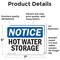 Signmission Hot Surface Sign, 5 in H x 7 in W, Vinyl Decal, Hot Water Storage OS-2PACK-NS-D-57-L-13528 - alternate 5